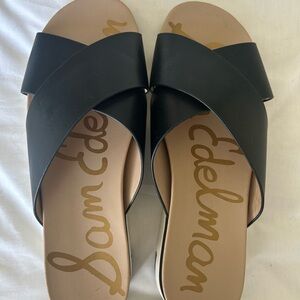 Sam Edelman Black Crisscross Slide Sandals